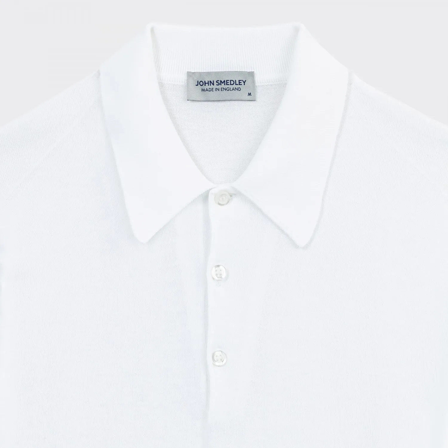 John Smedley : Polo Manches Courtes Coton : Blanc